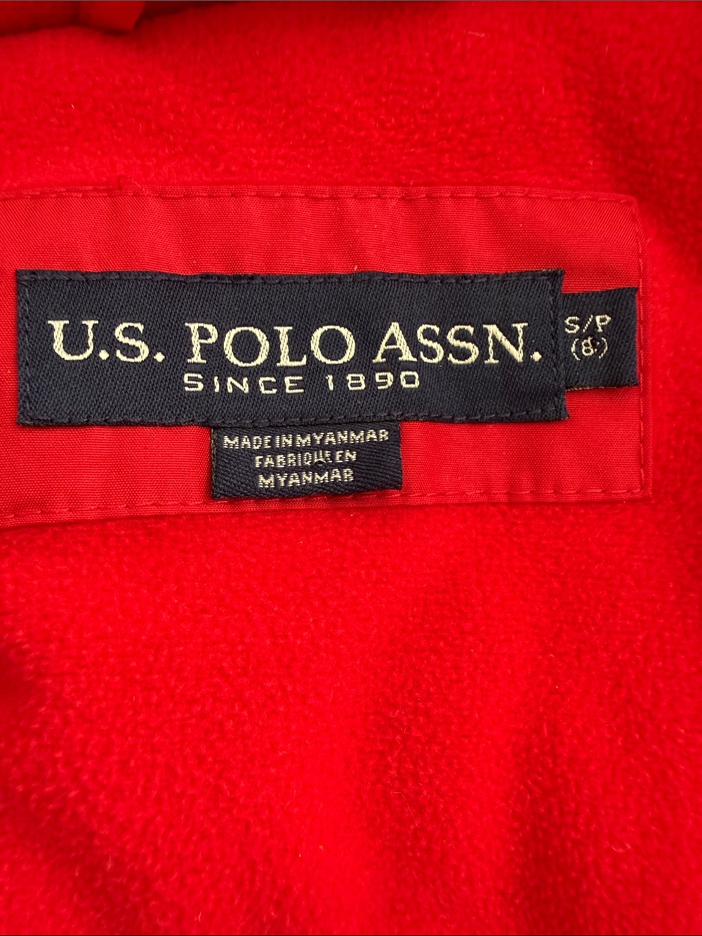 U.S. POLO ASSN.  BOYS Navy & Red Colorblock Hooded Puffer Jacket Size S (8) - Picture 13 of 16